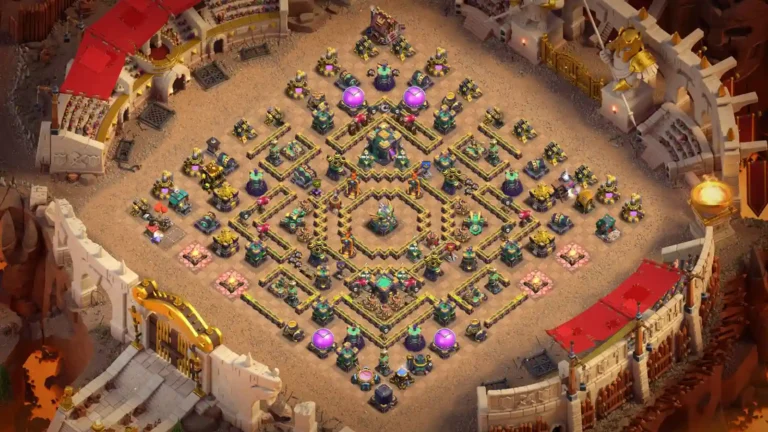 TH14 War Base – Compact Grid Anti Dragon Rider Layout 2026