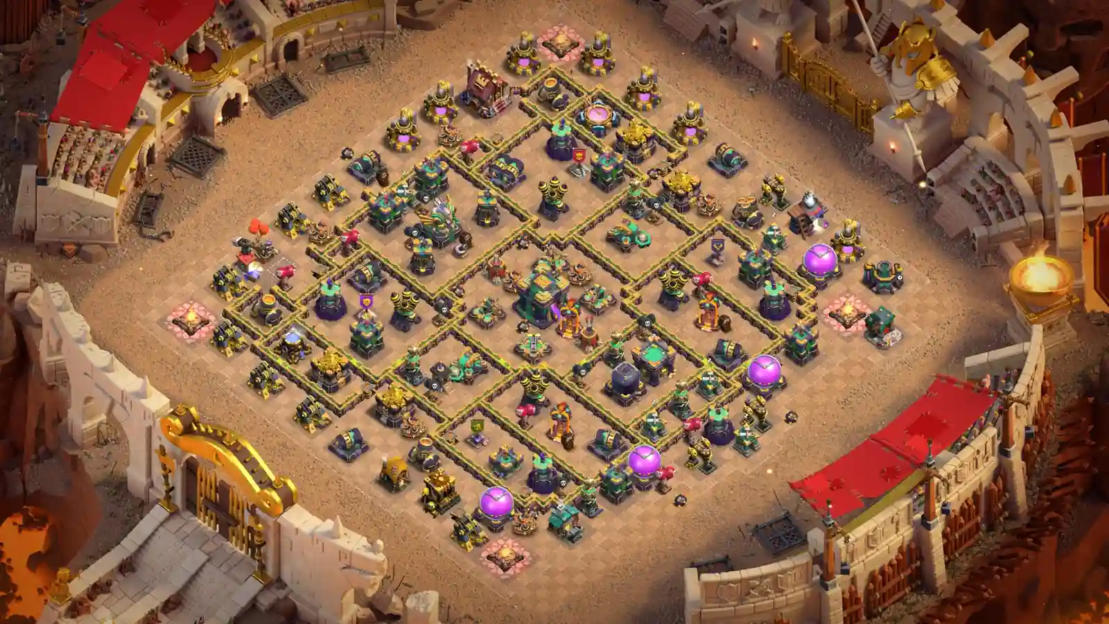TH14 War Base #2 Open Grid – Anti Electro Titan Anti Ground Tank Layout 2026