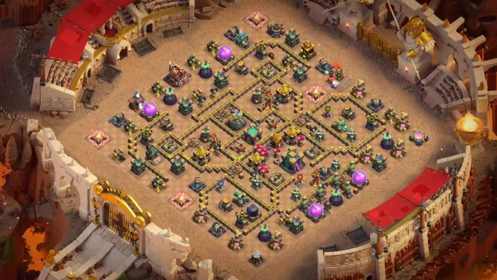 TH14 War Base #5 Scatter Diamond – Anti Lalo Anti Lava Balloon Layout 2026