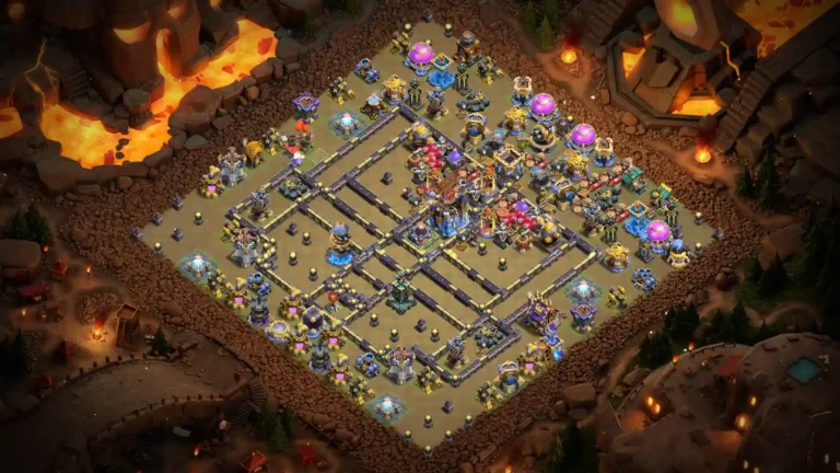 TH18 War Base – Grid Lock Anti 3 Star Layout 2026 (Anti Zap Quake & Miner)