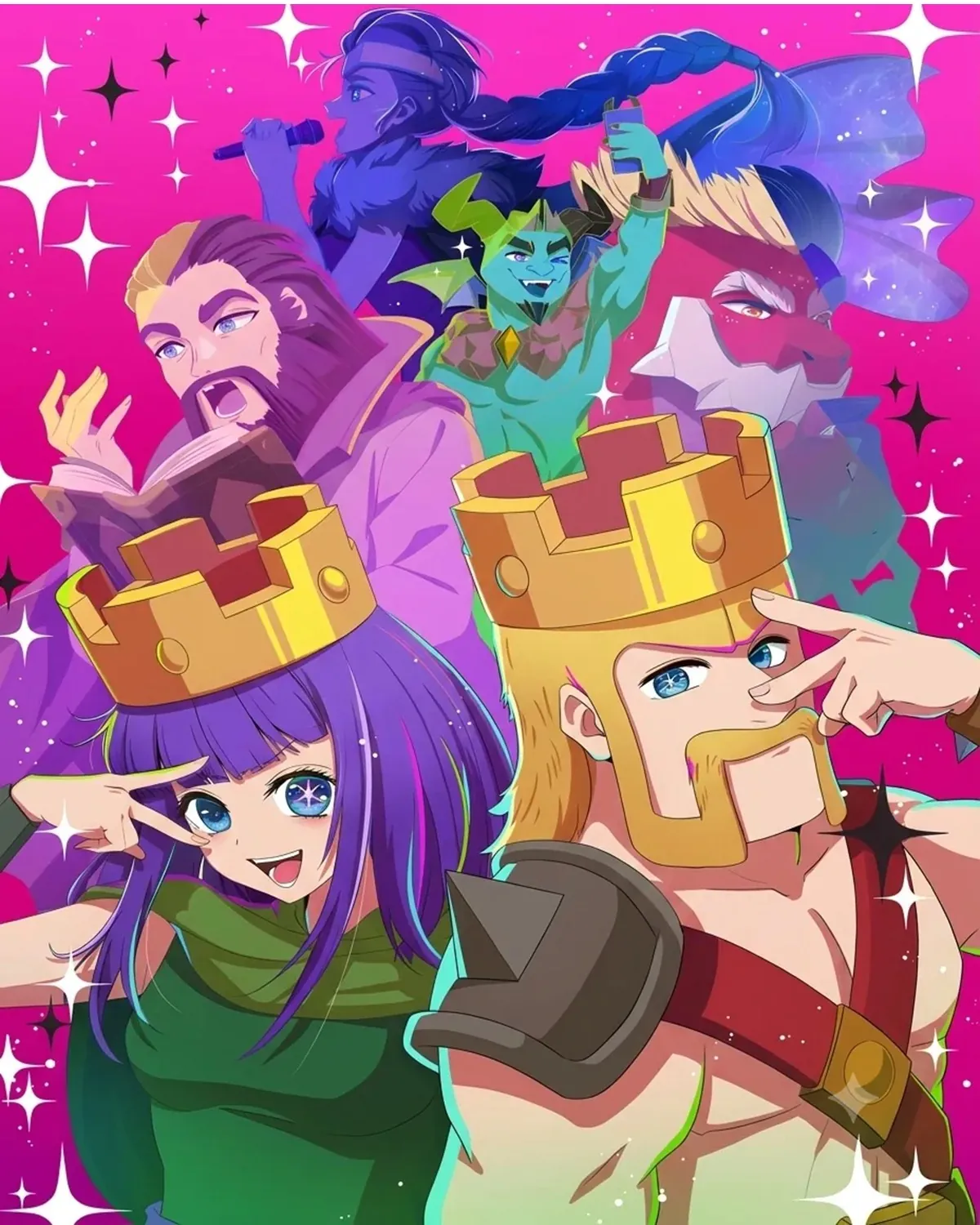 Clash of Clans Heroes Queen King Warden Champion Minion Prince and Dragon D.U.K.E