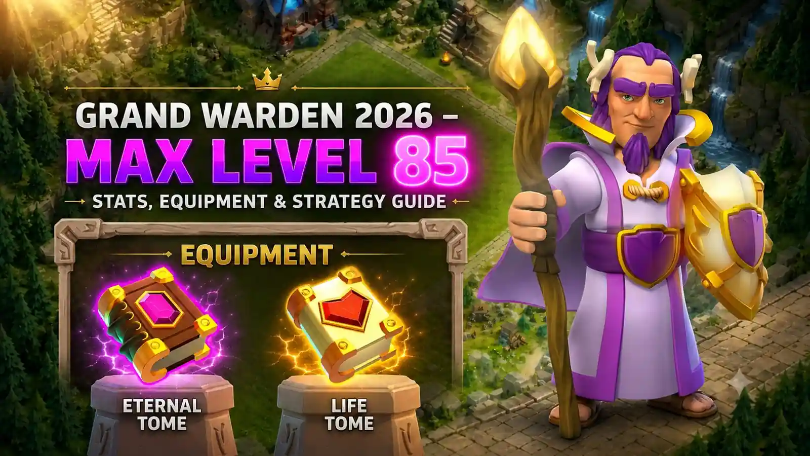 Grand Warden 2026 max level, stats and Hero Equipment guide