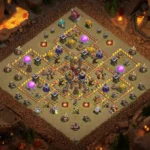 TH10 Hybrid Base – Split-Resource Central Fortress