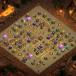TH10 War Base – Central Diamond Compartment Grid