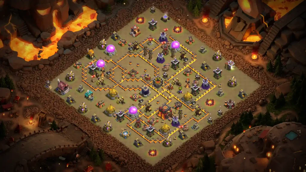 TH10 War Base – Split-Core Ring Maze