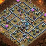 TH13 War Base Layout | Anti Electro Dragon Diagonal Grid Design
