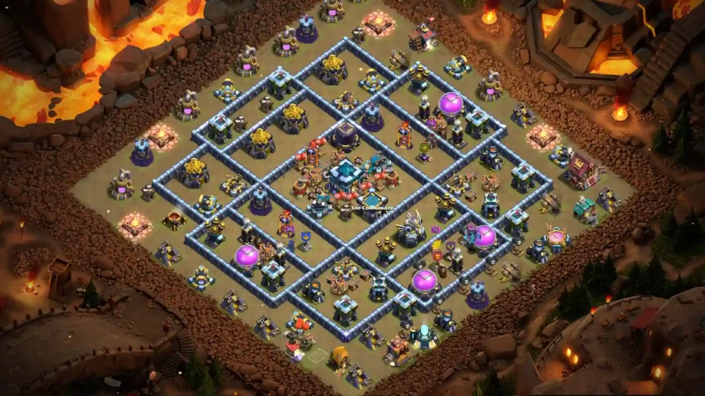 TH13 War Base Diamond Grid – Anti Air Anti Everything Layout 2026
