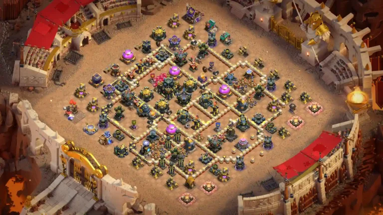 TH17 War Base – Tight Central Stack with Radial Compartments