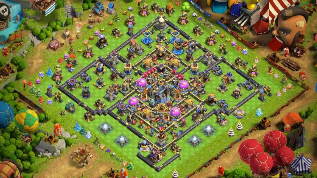 TH18 Farming Base – Southern Town Hall Diamond Vault
