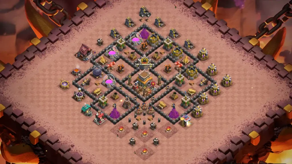 TH8 War Base – Locked Diamond Stronghold