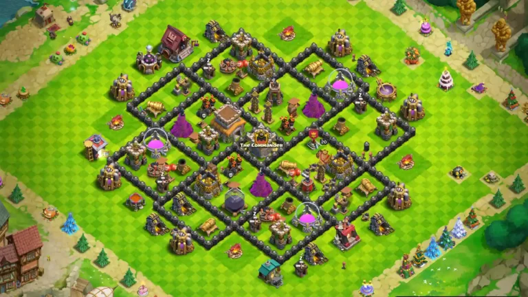 TH8 War Base – Hexagonal Meadow Grid