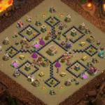 TH8 War Base – Petal Cross Diamond