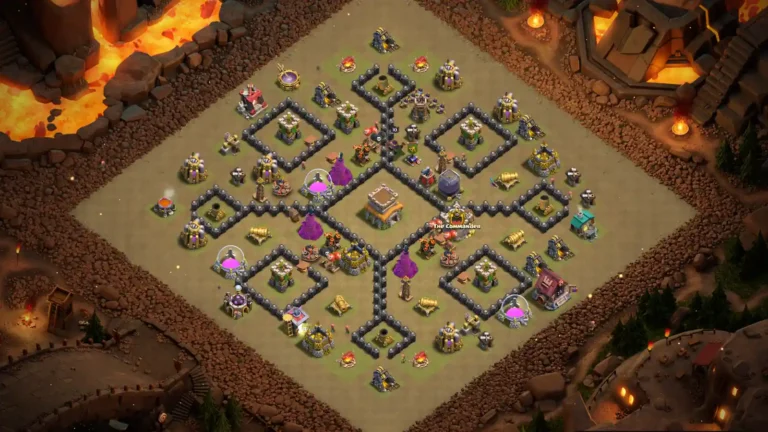 TH8 War Base – Petal Cross Diamond