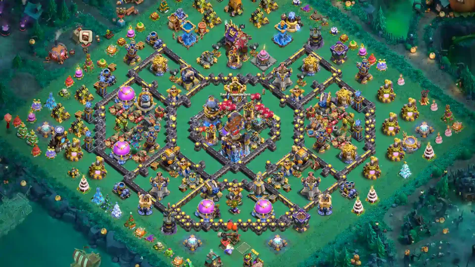 TH18 Farming Base – Symmetrical Diamond with Even Side Compartments layout
