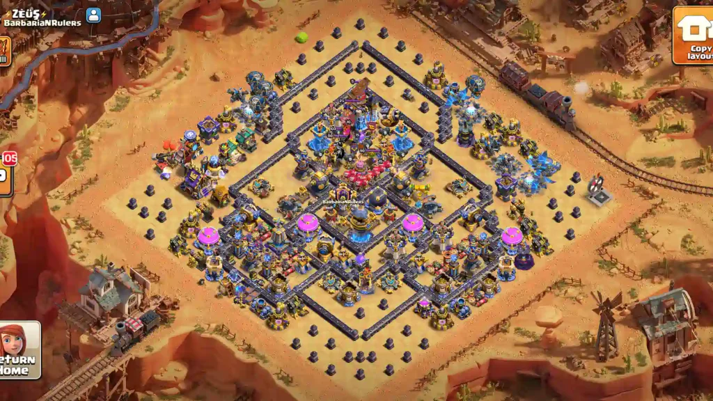 TH18 Legend Trophy Base – Symmetrical Diamond with Layered Central Core layout