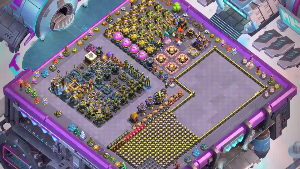 TH18 Progress Base – Grouped Buildings with Hollow Wall Rectangle layout