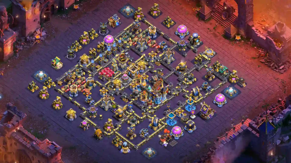 TH18 War Base – Asymmetric Diamond with Compact Inner Core layout
