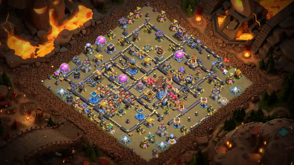 TH18 War Base – Diamond Layout with Multi-Compartment Core layout