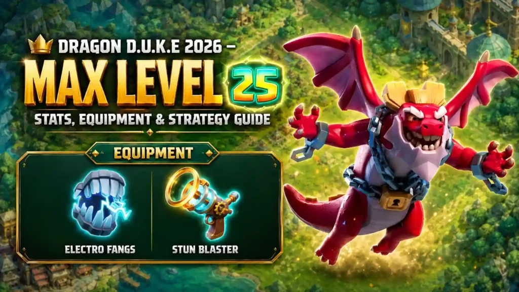 Dragon Duke 2026 max level 25 with Hero Equipment in Clash of Clans