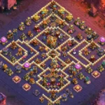 TH16 War Base – Central Town Hall with Cross Compartments