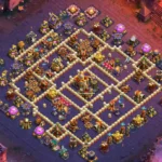 TH16 War Base – Central Town Hall with Nested Box Compartments