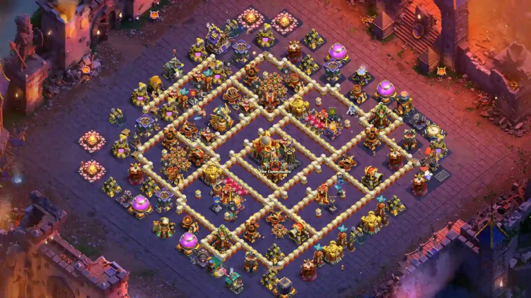 TH16 War Base – Central Town Hall with Nested Box Compartments