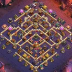TH16 War Base – Deep Town Hall with Layered Diamond Spine
