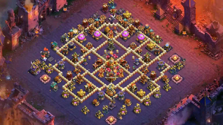 TH16 War Base – Deep Town Hall with Layered Square Compartments