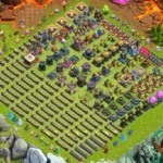TH18 Progress Base – Wall-Grind Rows and Upgrade Clusters