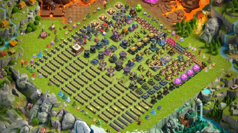 TH18 Progress Base – Wall-Grind Rows and Upgrade Clusters