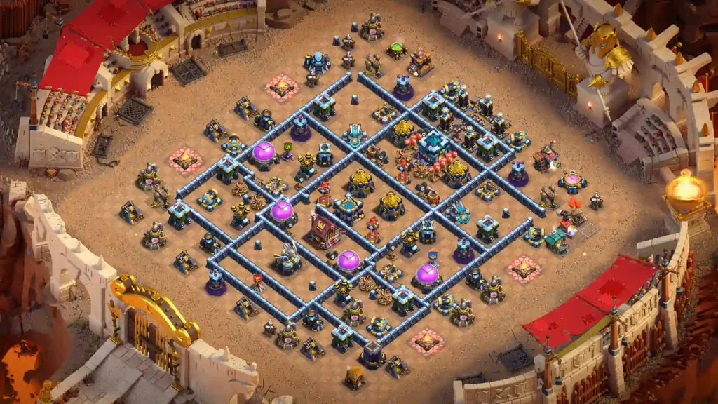 TH13 war base - offset diamond compartments