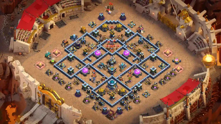 TH13 War Base – Split Diamond Compartment Layout