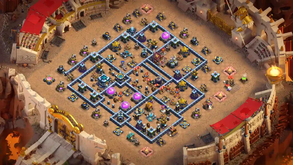 TH13 war base - offset core diamond layout