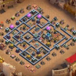 TH13 War Base – Offset Diamond Compartment Layout