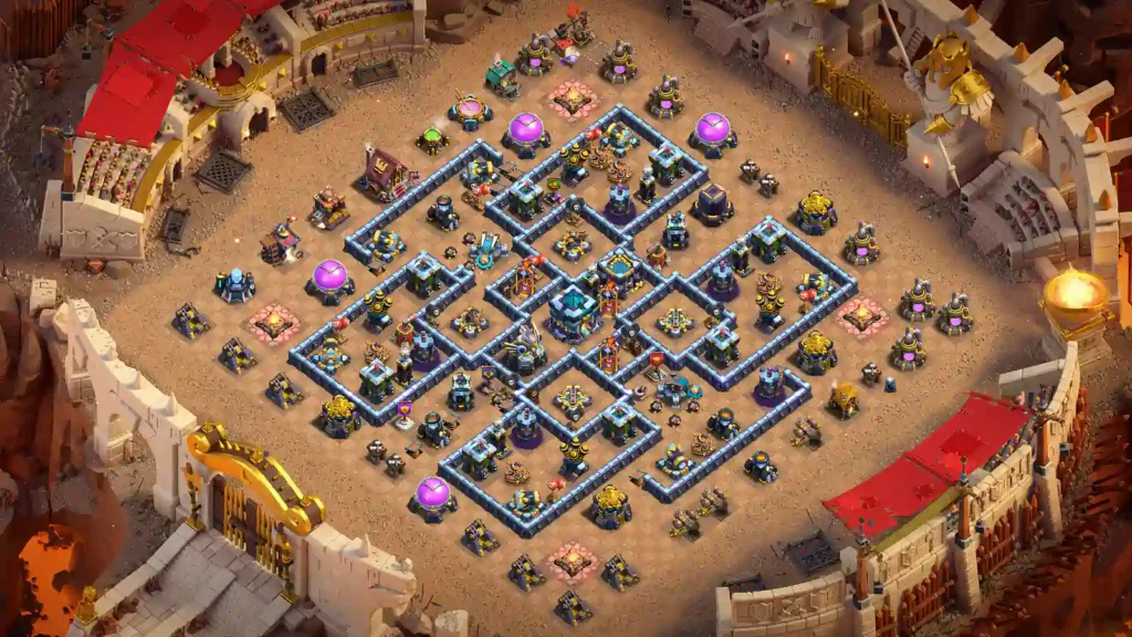 TH13 war base - layered diamond compartments