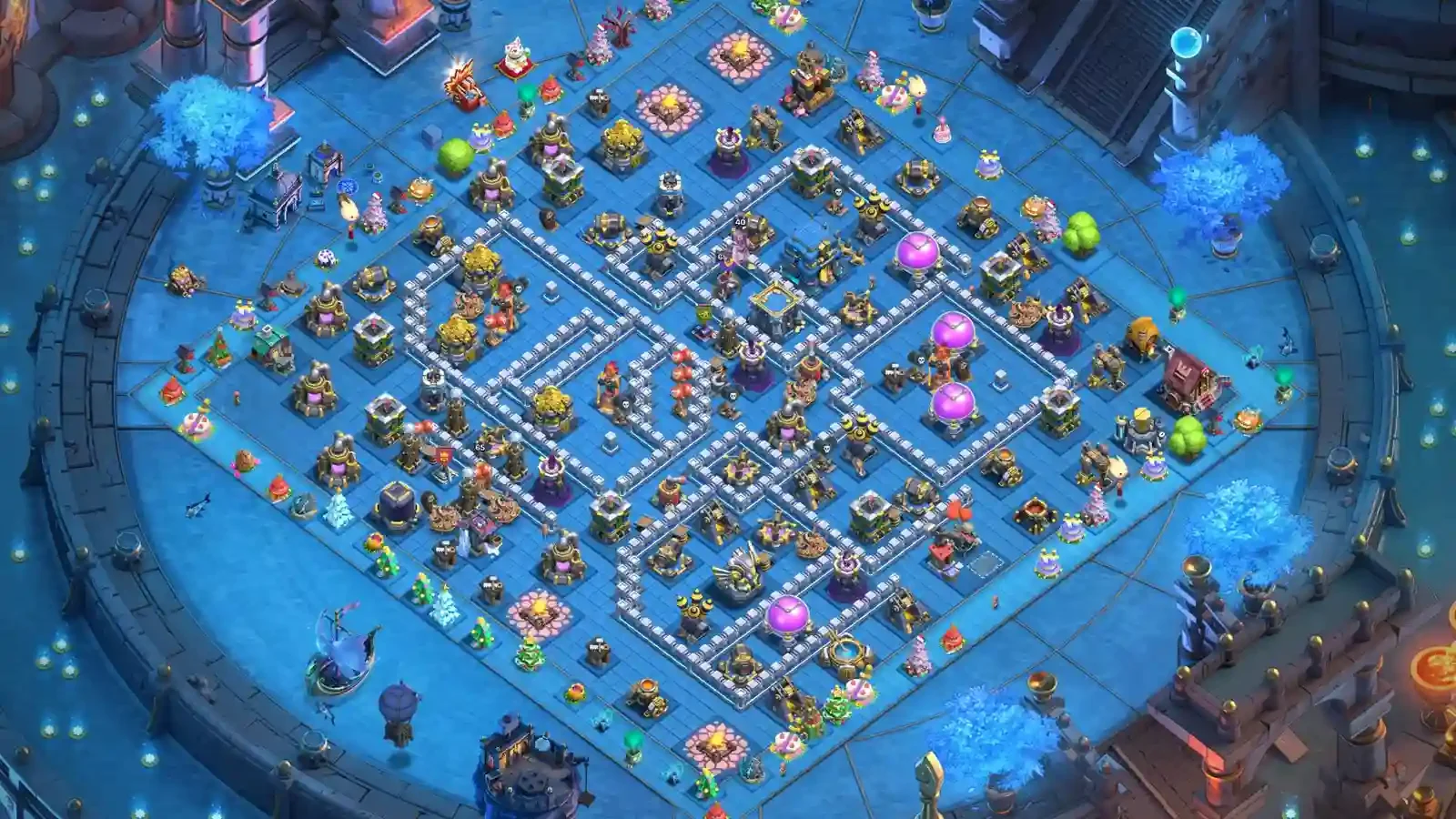 TH12 war base maze core anti queen walk layout 2026