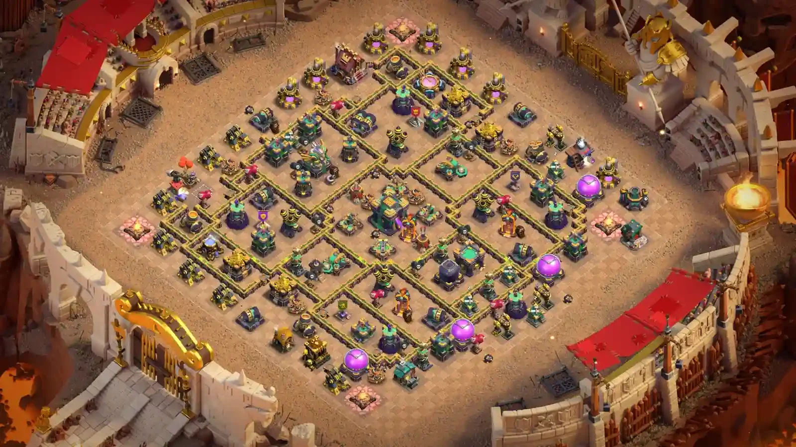 TH14 War Base 2 – Open Grid Anti Electro Titan
