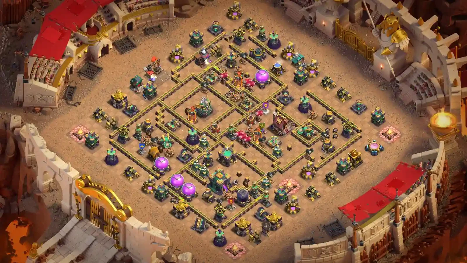 TH14 War Base #3 Maze Core – Anti Queen Walk Hybrid Anti 3 Star Layout 2026